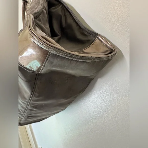 Tory Burch Ella Tote - Nylon Gray Bag with Large Logo - Picture 6 of 9